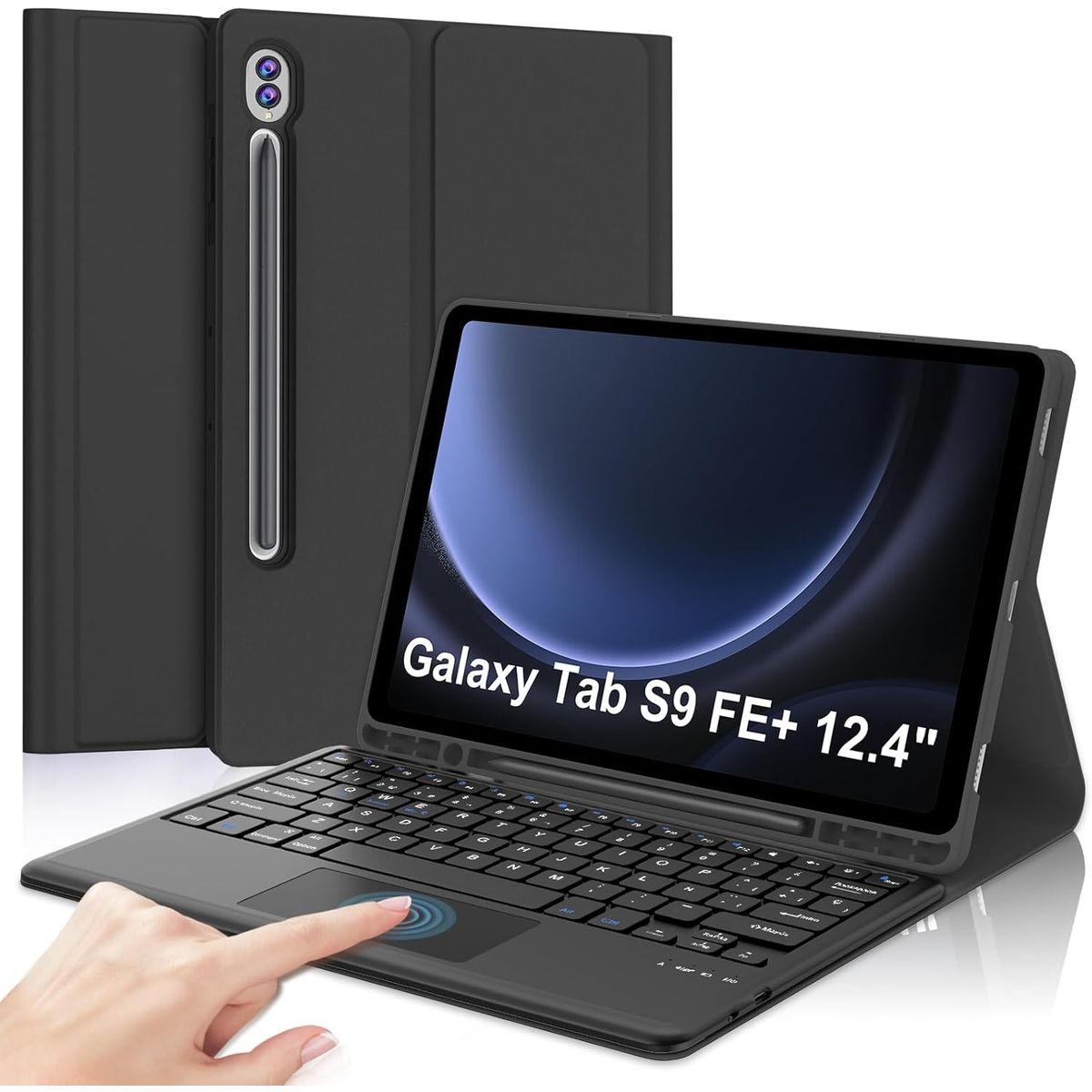 GENERICO - Funda Con Teclado Bluetooth Para Samsung S9 FE PLUS 12.4 " - NEGRO