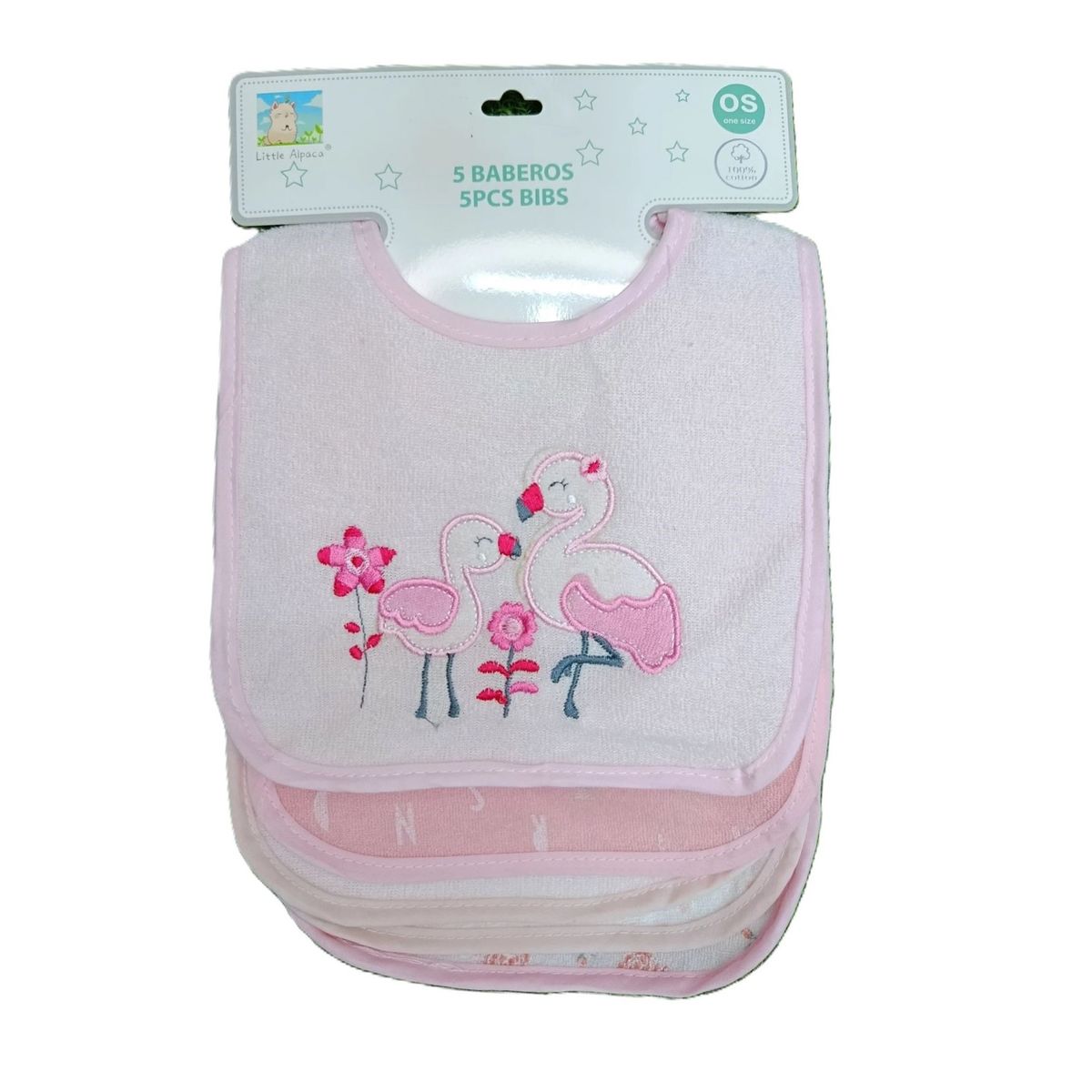 GENERICO - PACK 5 BABERO DE FELPA - FLAMENCOS