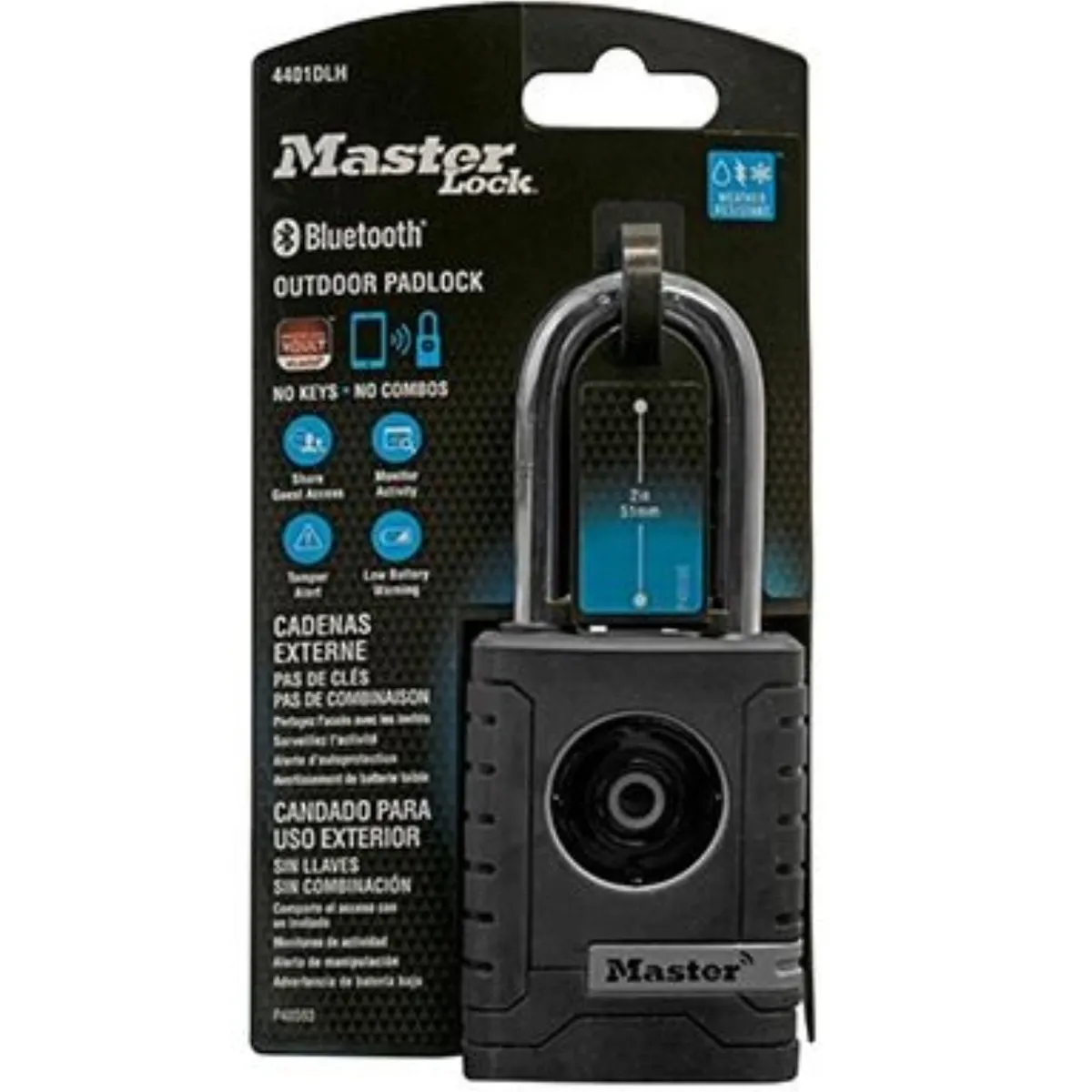 MASTER LOCK - Candado Master Lock 4401DLH Bluetooth Outdoor Padlock sin llaves