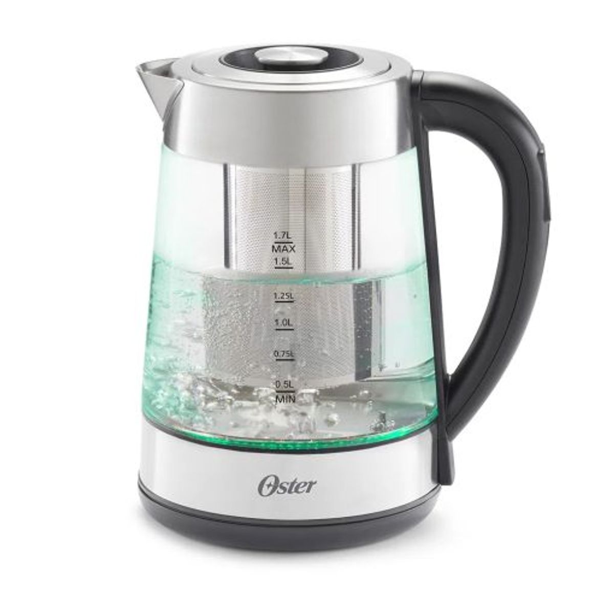OSTER - Hervidor Oster® Eléctrico de Vidrio BVSTKT8990 Acero/Negro