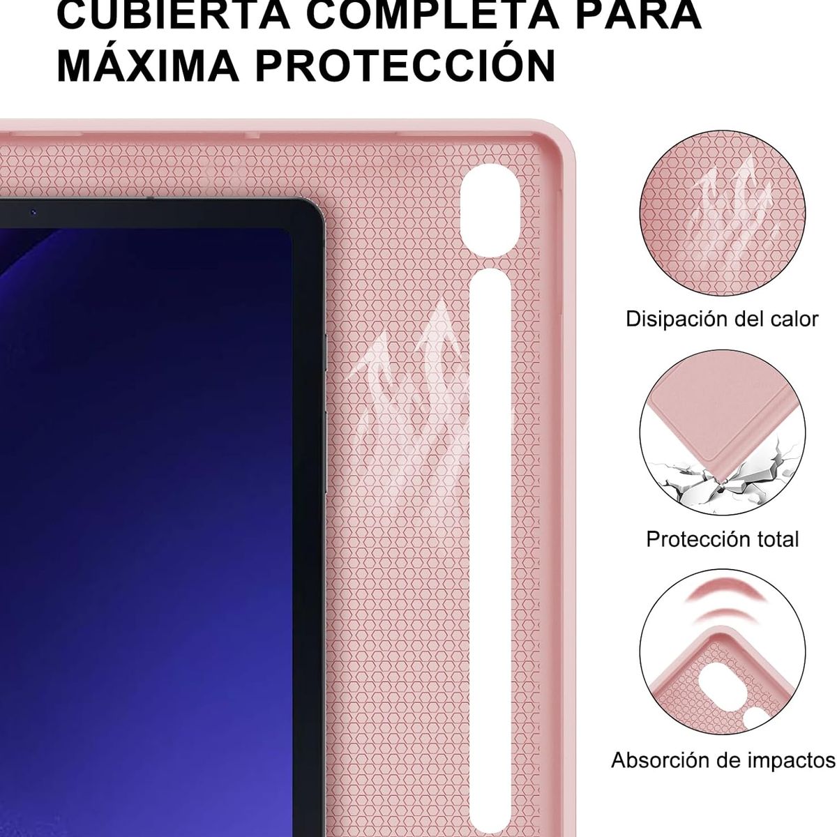 GENERICO - Funda Con Teclado Bluetooth Para Samsung S9 FE PLUS 12.4 " - ROSADO