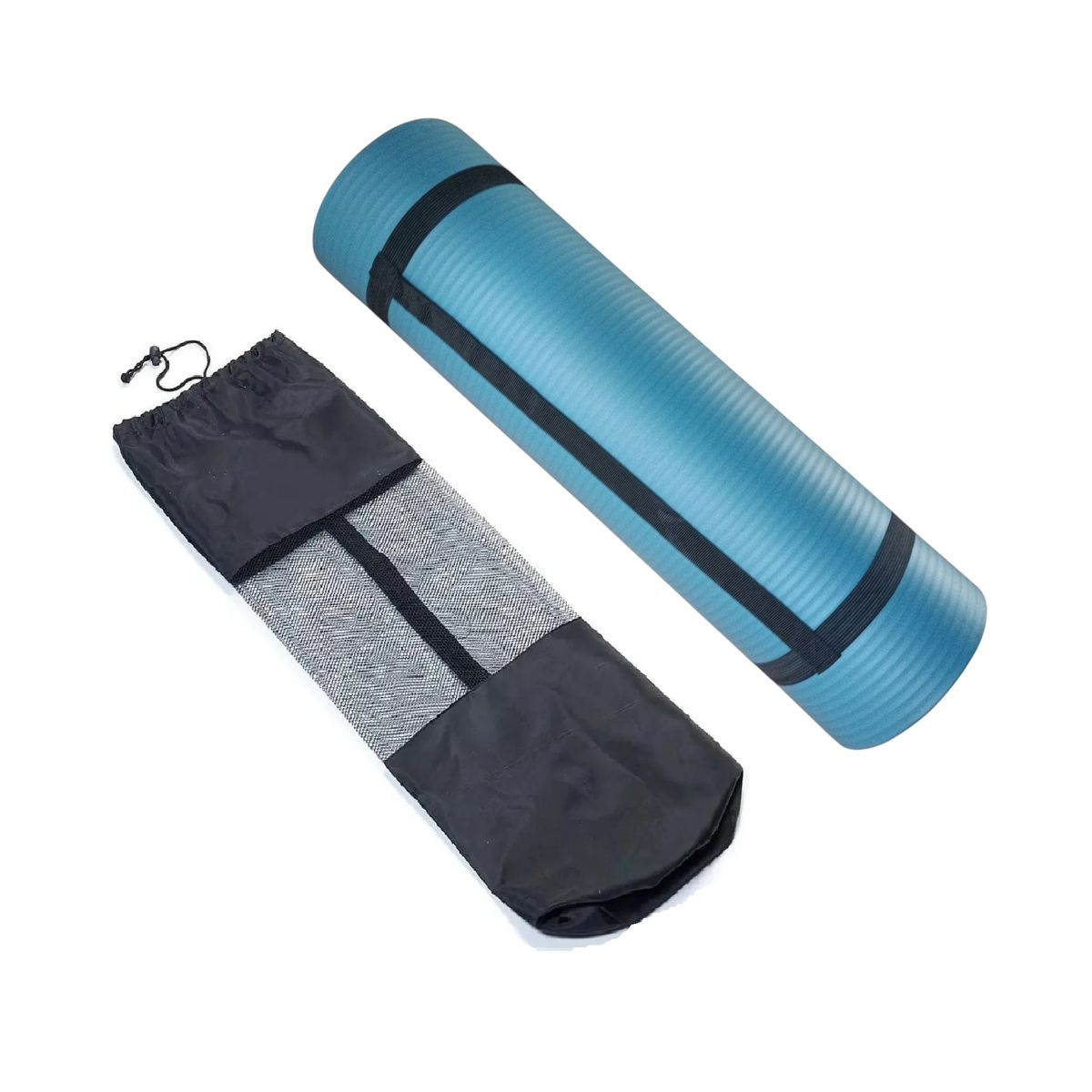 WINNER - Colchoneta Yoga Mat Gruesa 15 mm con Bolso y Sujetador Azul