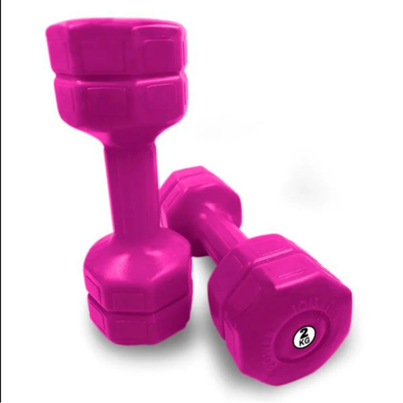 GENERICO - Mancuernas 2 Kg Pesa Hexagonal Mancuerna PVC Pesas