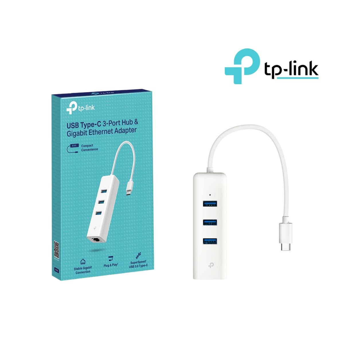 TP LINK - TP-LINK UE330C Adaptador USB tipo C a Hub 3 puertos y Gigabit Ethernet