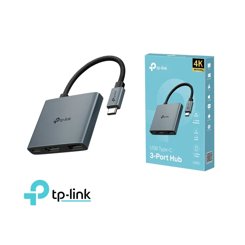 TP LINK - TP-LINK UH3020C Adaptador Hub USB Tipo-C 3 puertos en 1