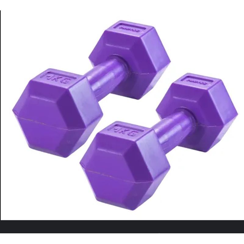 GENERICO - Mancuernas 4 Kg Pesa Hexagonal Mancuerna PVC Pesas