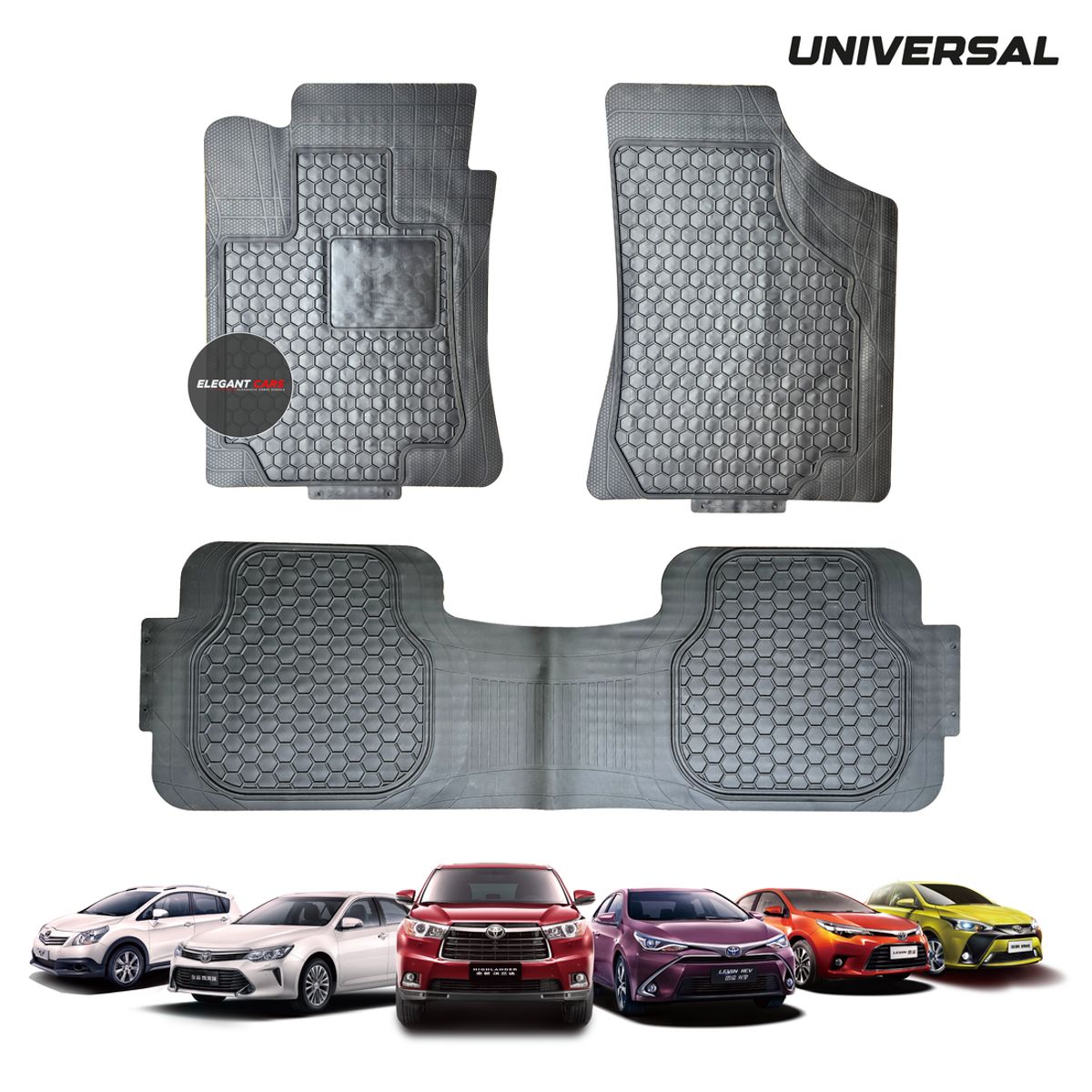 GENERICO - Piso de Jebe 3 Piezas Universal Premium – Auto y Camioneta