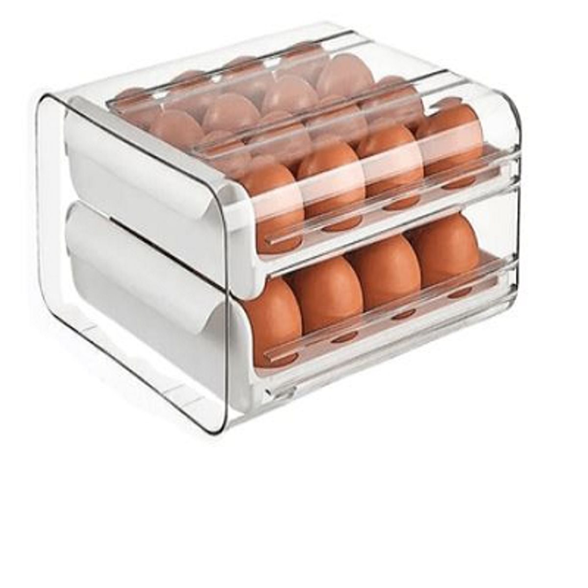 GENERICO - Organizador Contenedor Porta Huevos De Acrílico Blanco