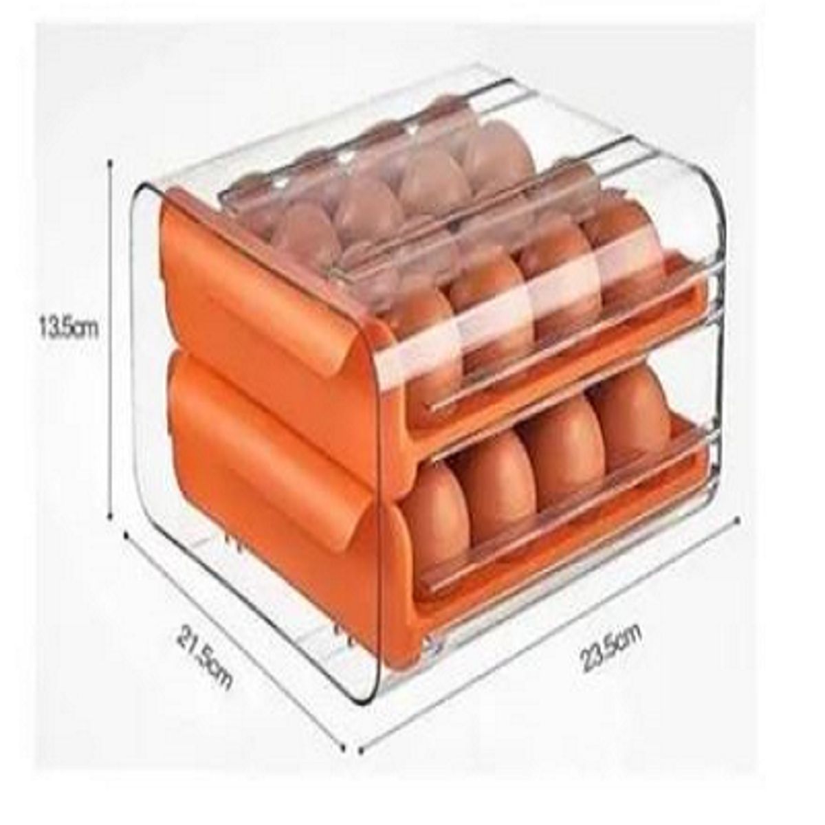 GENERICO - Organizador Contenedor Porta Huevos De Acrílico Naranja
