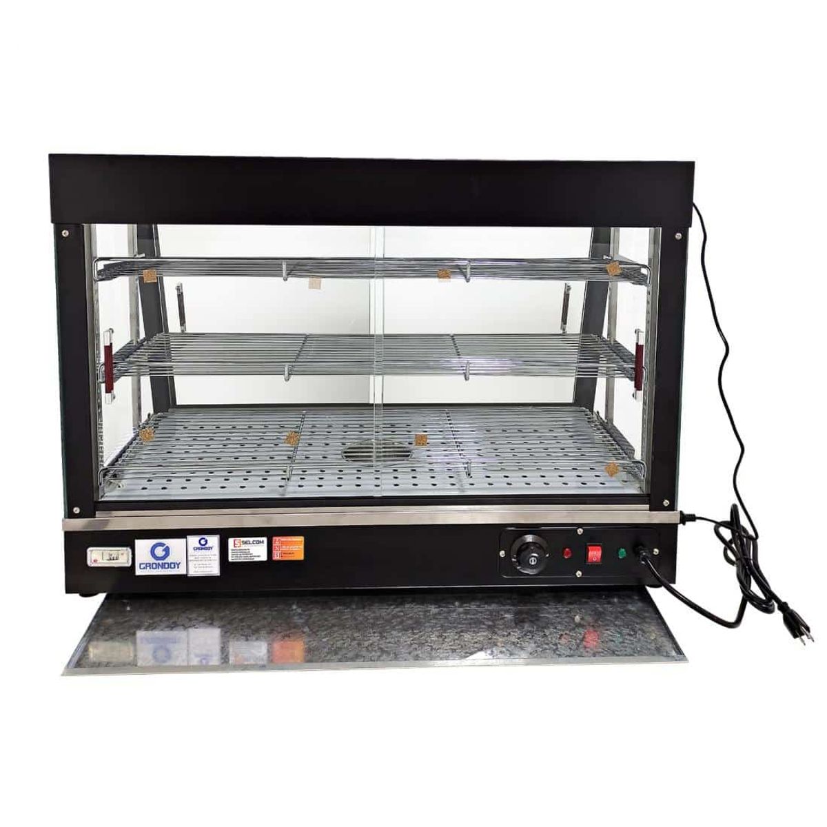 GRONDOY - Vitrina Calentadora 3 Niveles -  Alimentos Calientes