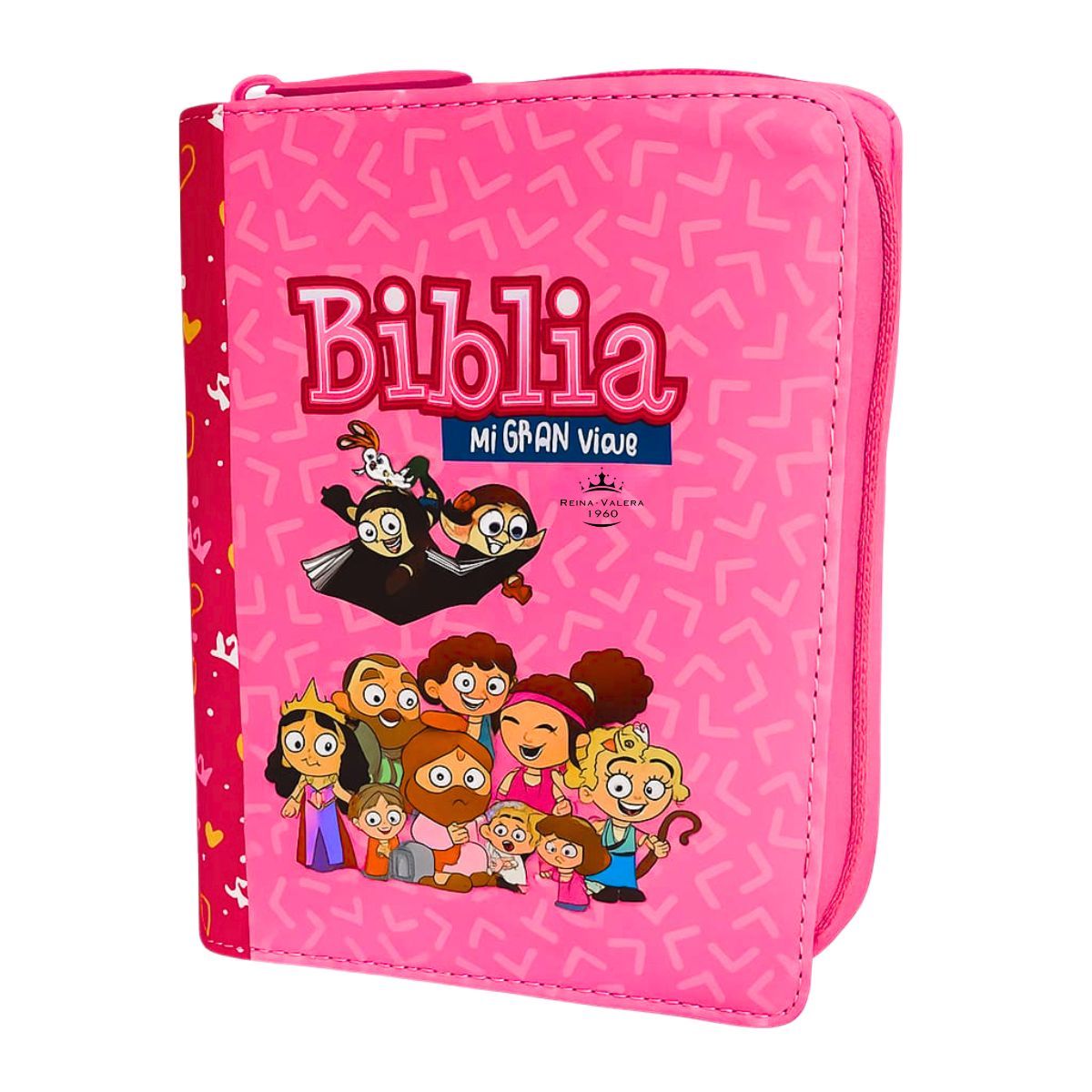 GENERICO - Biblia Para Niños Reina Valera 1960 tapa rosa con cierre
