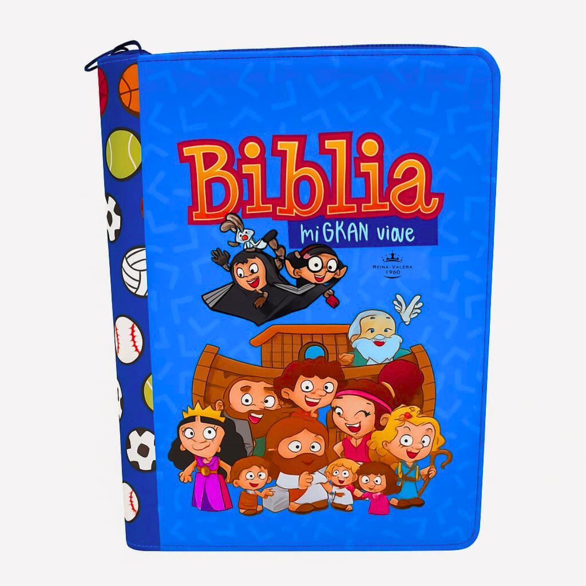 GENERICO - Biblia Para Niños Reina Valera 1960 Tapa Azul con cierre