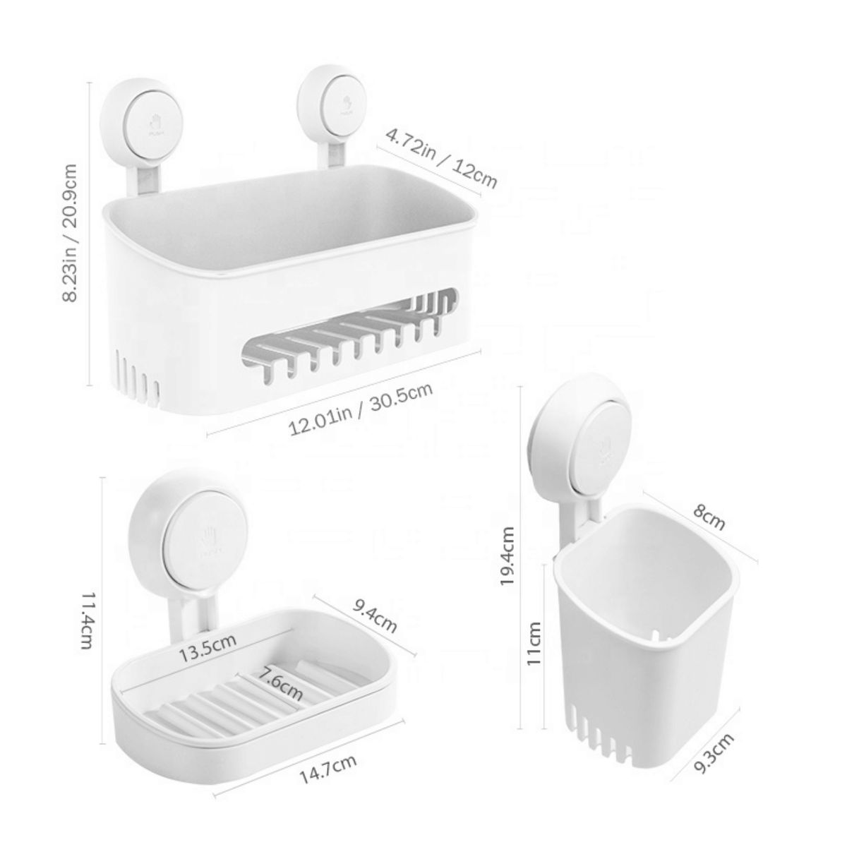 GENERICO - Set de organizadores con ventosa al vacío