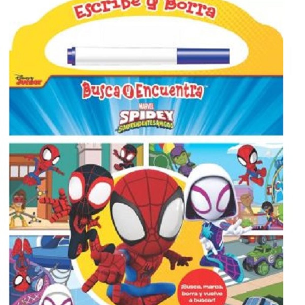 PI KIDS - ESCRIBE Y BORRA BUSCA Y ENCUENTRA  MARVEL SPIDEY Y SUS AMIGOS