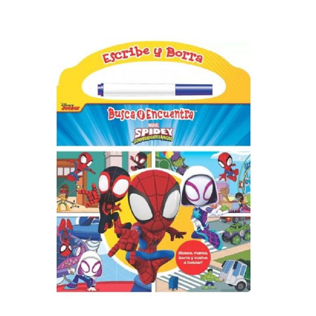 PI KIDS - ESCRIBE Y BORRA BUSCA Y ENCUENTRA  MARVEL SPIDEY Y SUS AMIGOS
