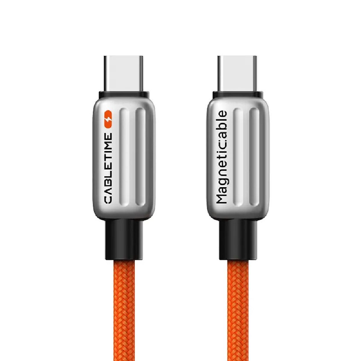 GENERICO - Cable USB-C magnético 240W de 2M Naranja CABLETIME CU06L