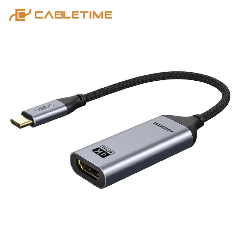 GENERICO - Adaptador de USB-C macho a HDMI 4K hembra CABLETIME CP10B