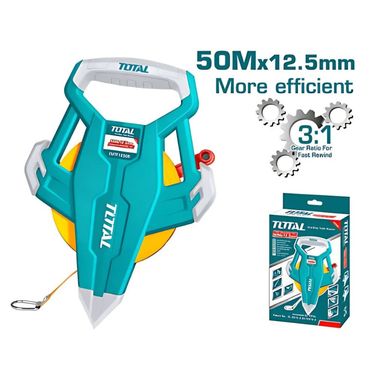 TOTAL TOOLS - Cinta Métrica Fibra De Vidrio 50 Metros Total