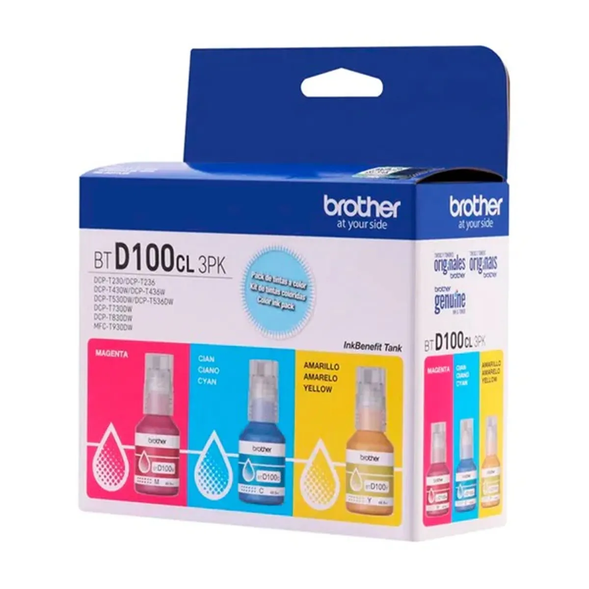 BROTHER - BROTHER BTD100CL3PK Pack de 3 tintas de color D100 C/M/Y