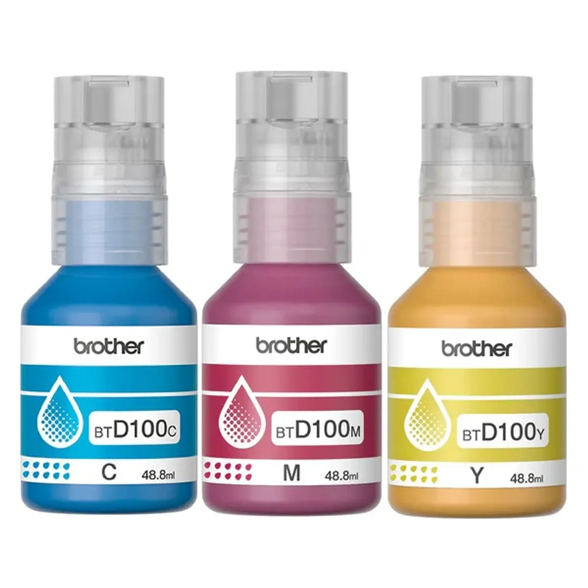 BROTHER - BROTHER BTD100CL3PK Pack de 3 tintas de color D100 C/M/Y