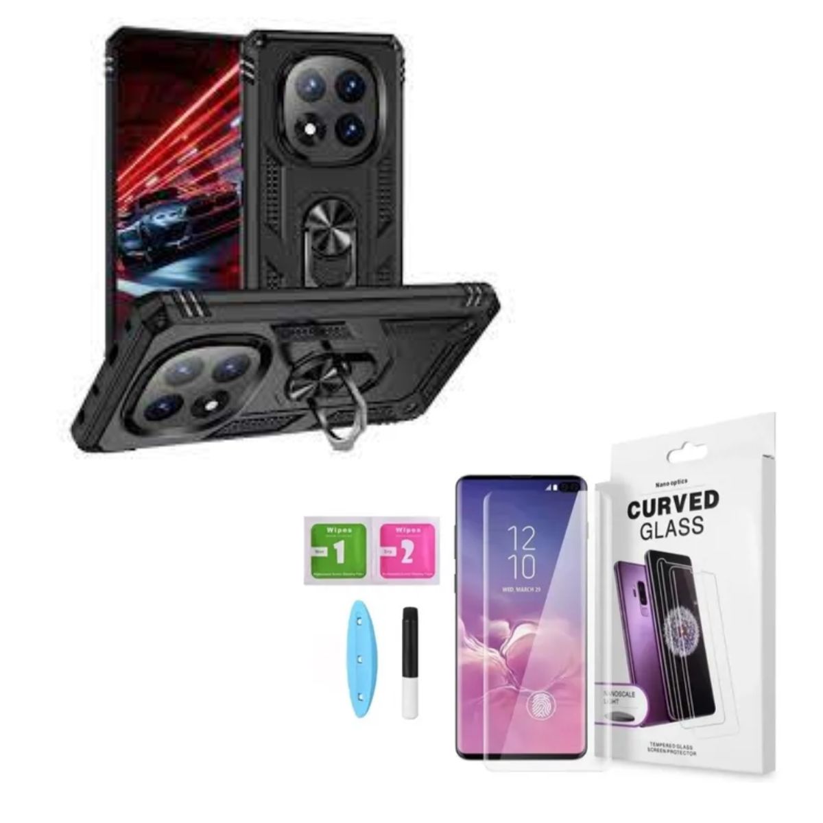 CASE - CASE ARMADURA NOTE 14 PRO PLUS 5G + MICA DE VIDRIO HD CURVA  - NEGRO