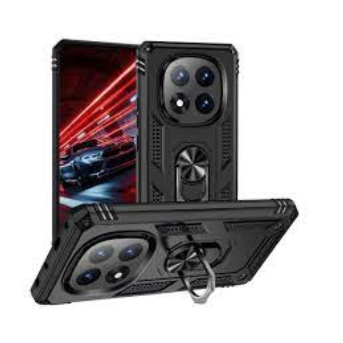 CASE - CASE ARMADURA NOTE 14 PRO PLUS 5G + MICA DE VIDRIO HD CURVA  - NEGRO