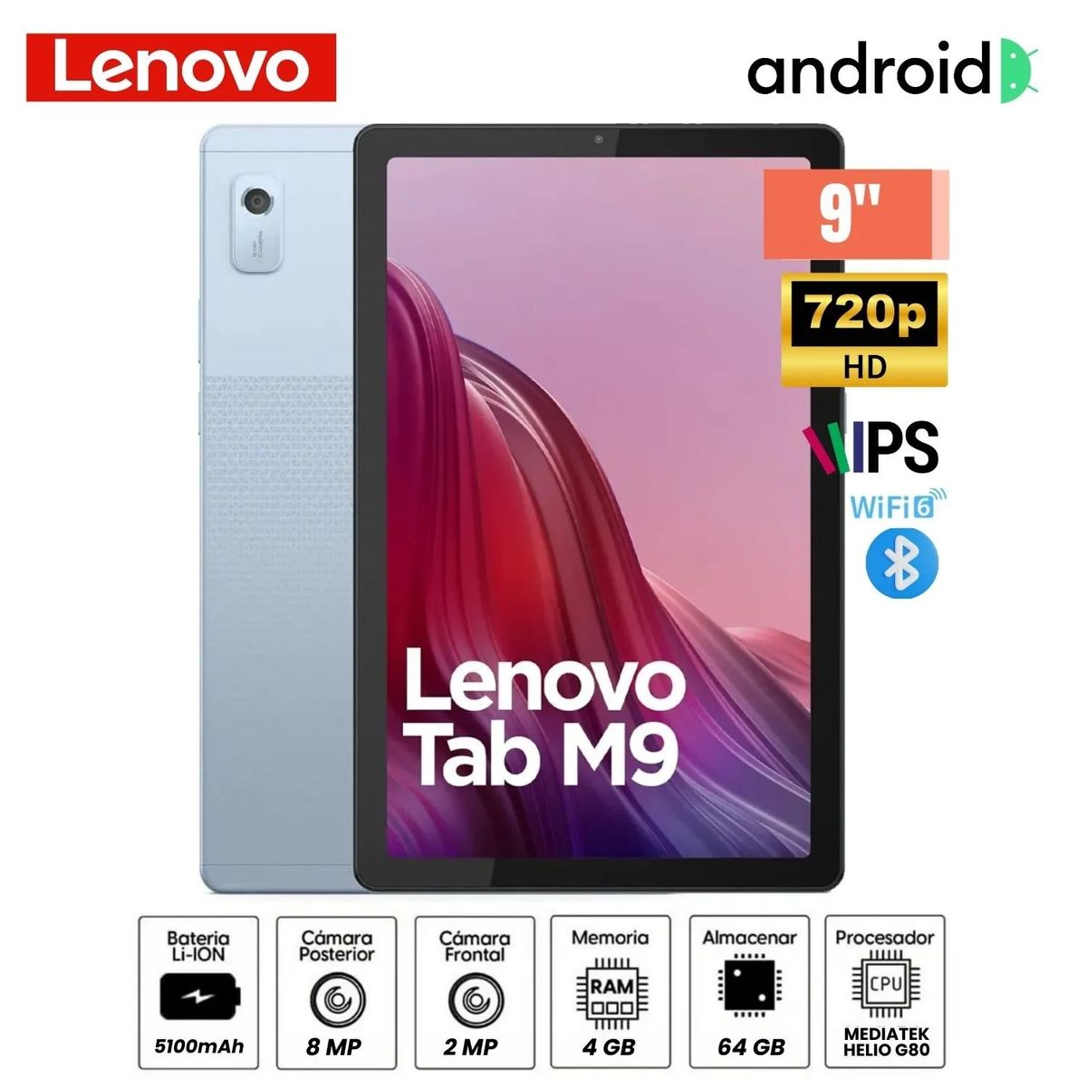 LENOVO - Tablet Lenovo TAB M9 TB310FU 4GB RAM 64GB Android 12 - Frost Blue