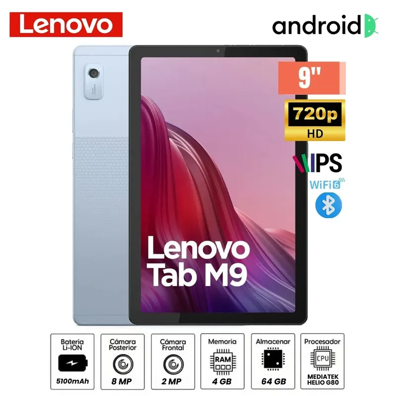 LENOVO - Tablet Lenovo TAB M9 TB310FU 4GB RAM 64GB Android 12 - Frost Blue