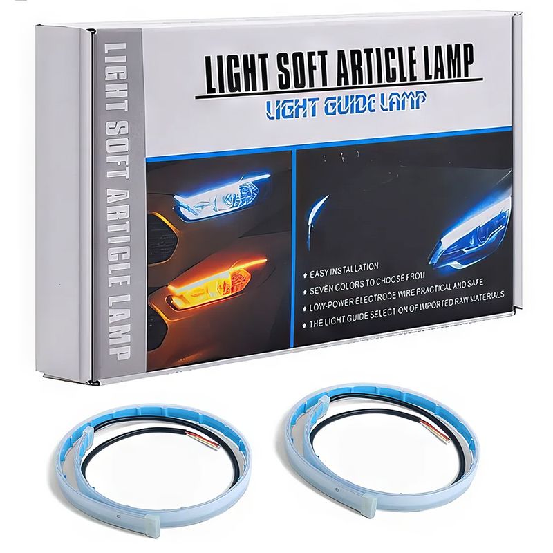 GENERICO - Cinta Led de faro corredisa con control remoto rgb 60cm 12v 2pcs