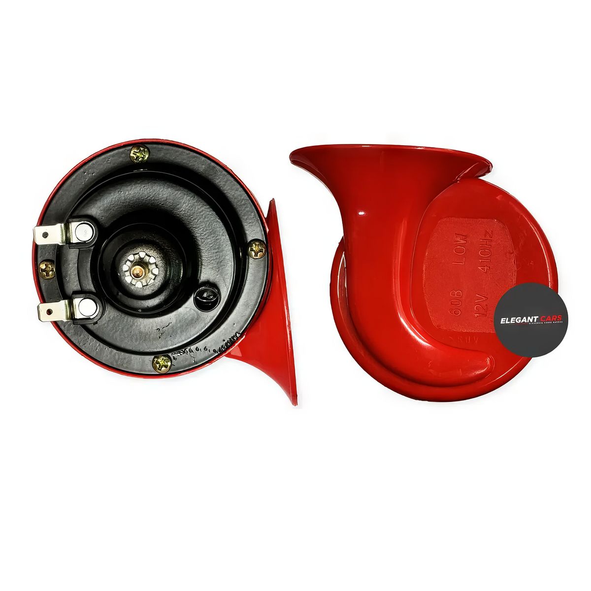 GENERICO - Claxon Caracol Rojo 2PCS 12V auto camioneta