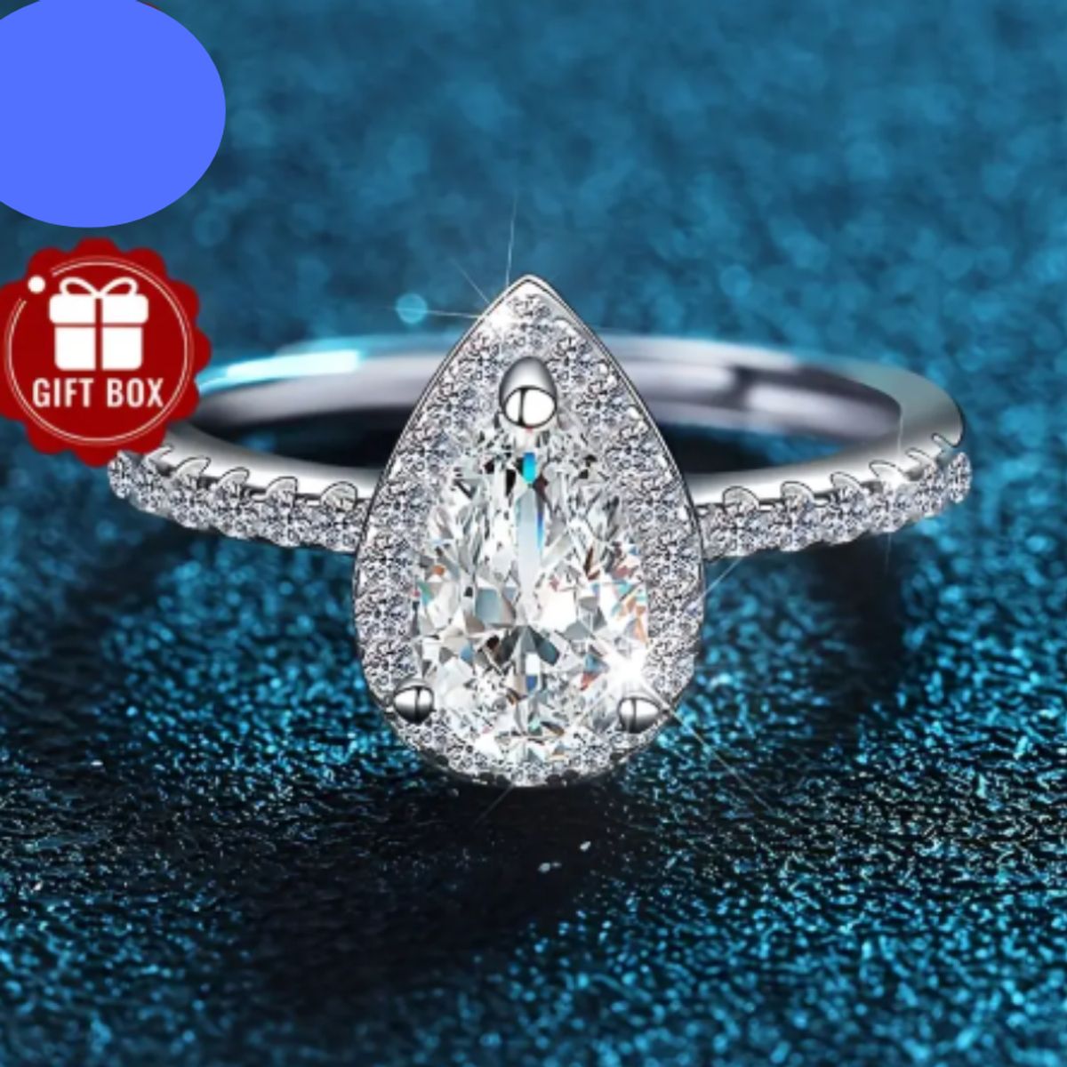 GENERICO - Anillo Ajustable “Lágrima de Luz”  Brillo que inspira