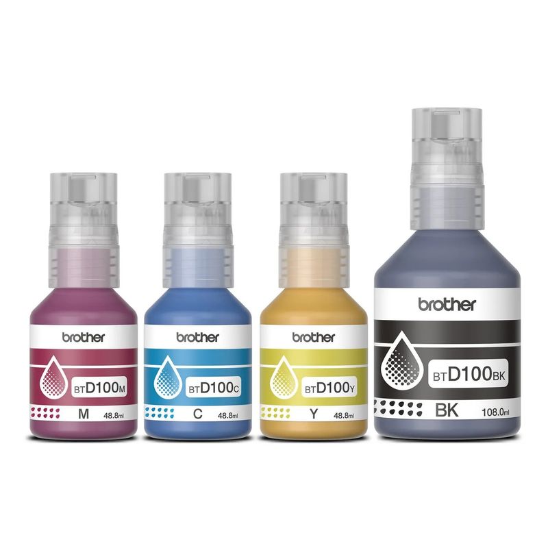 BROTHER - Pack x 4 Botellas Tintas BTD100 CMYK Brother