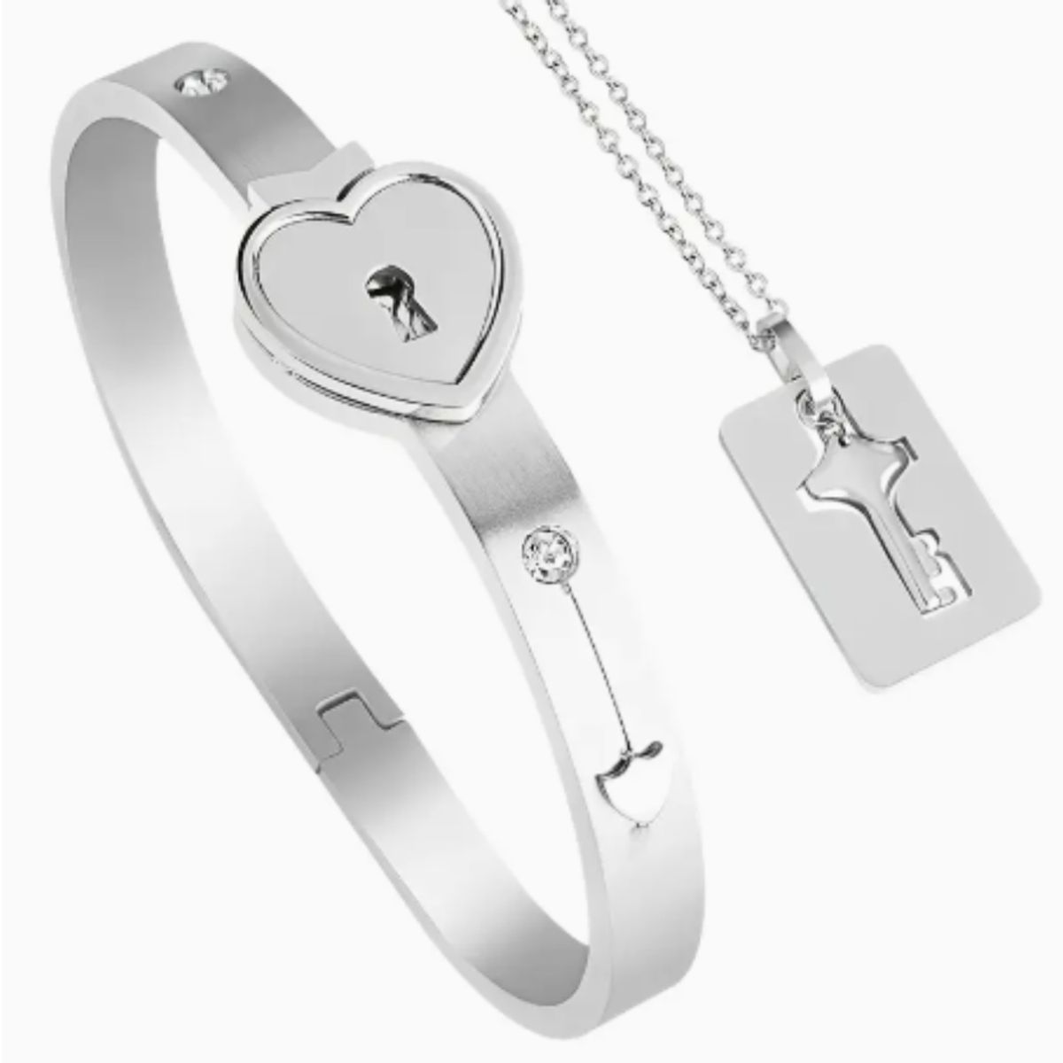 GENERICO - Conjunto de Pulsera y Collar para Pareja “Llave de mi Corazón”