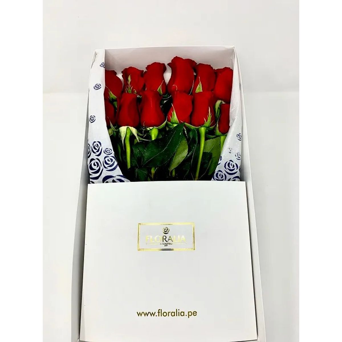 FLORALIA - Arreglo de Flores - Caja Blanca - Rosas Rojas