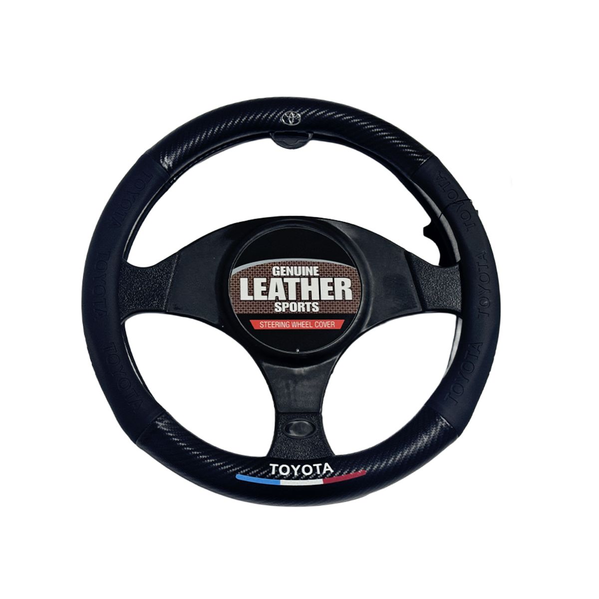 GENERICO - Forro de timon premiun toyota fibra de carbono negro