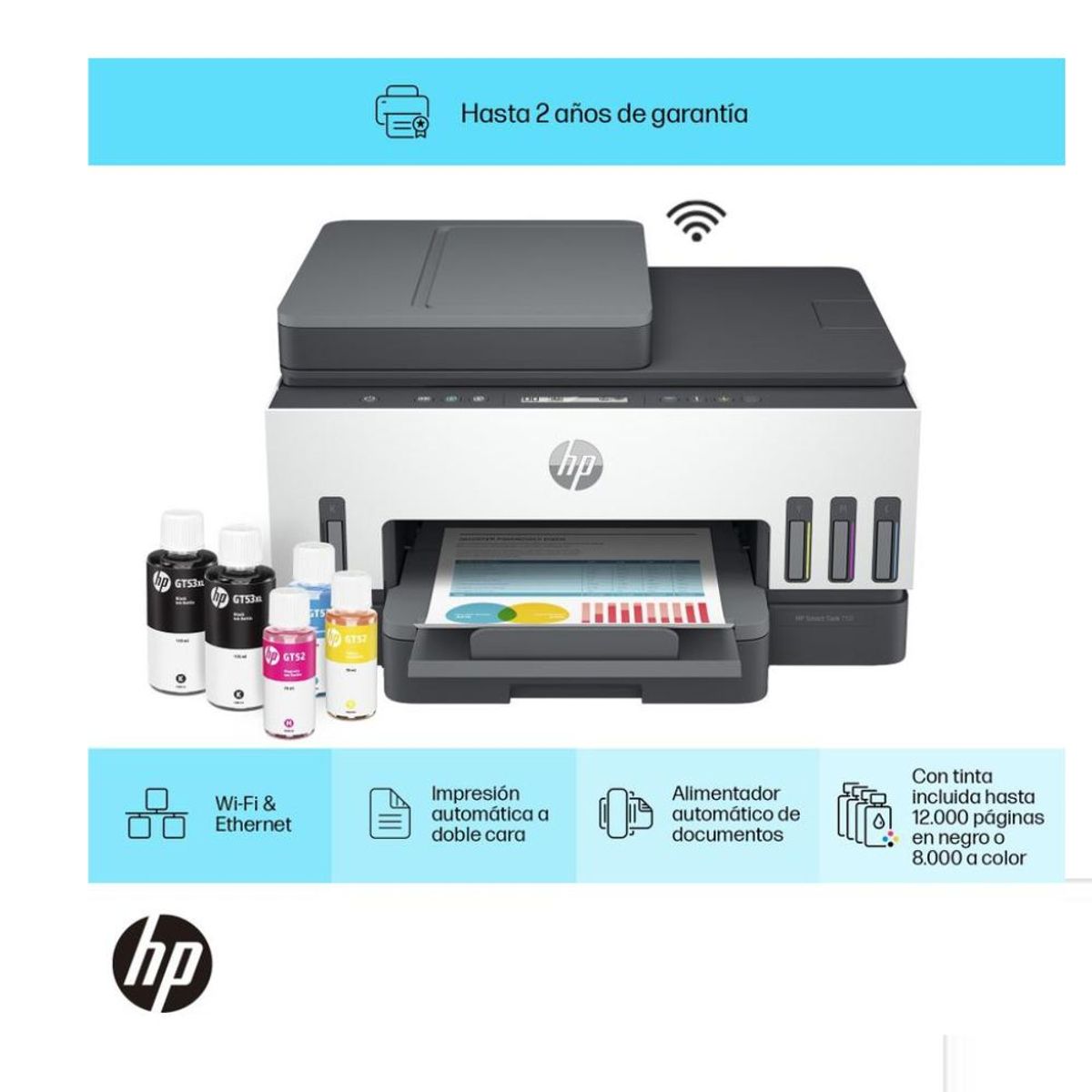 HP - IMPRESORA MULTIFUNCIONAL HP 750 SMART TANK WIFI BLUETOOTH