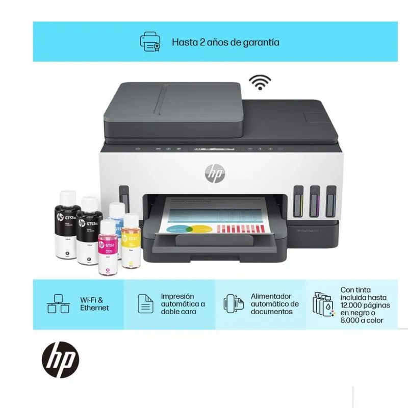 HP - IMPRESORA MULTIFUNCIONAL HP 750 SMART TANK WIFI BLUETOOTH