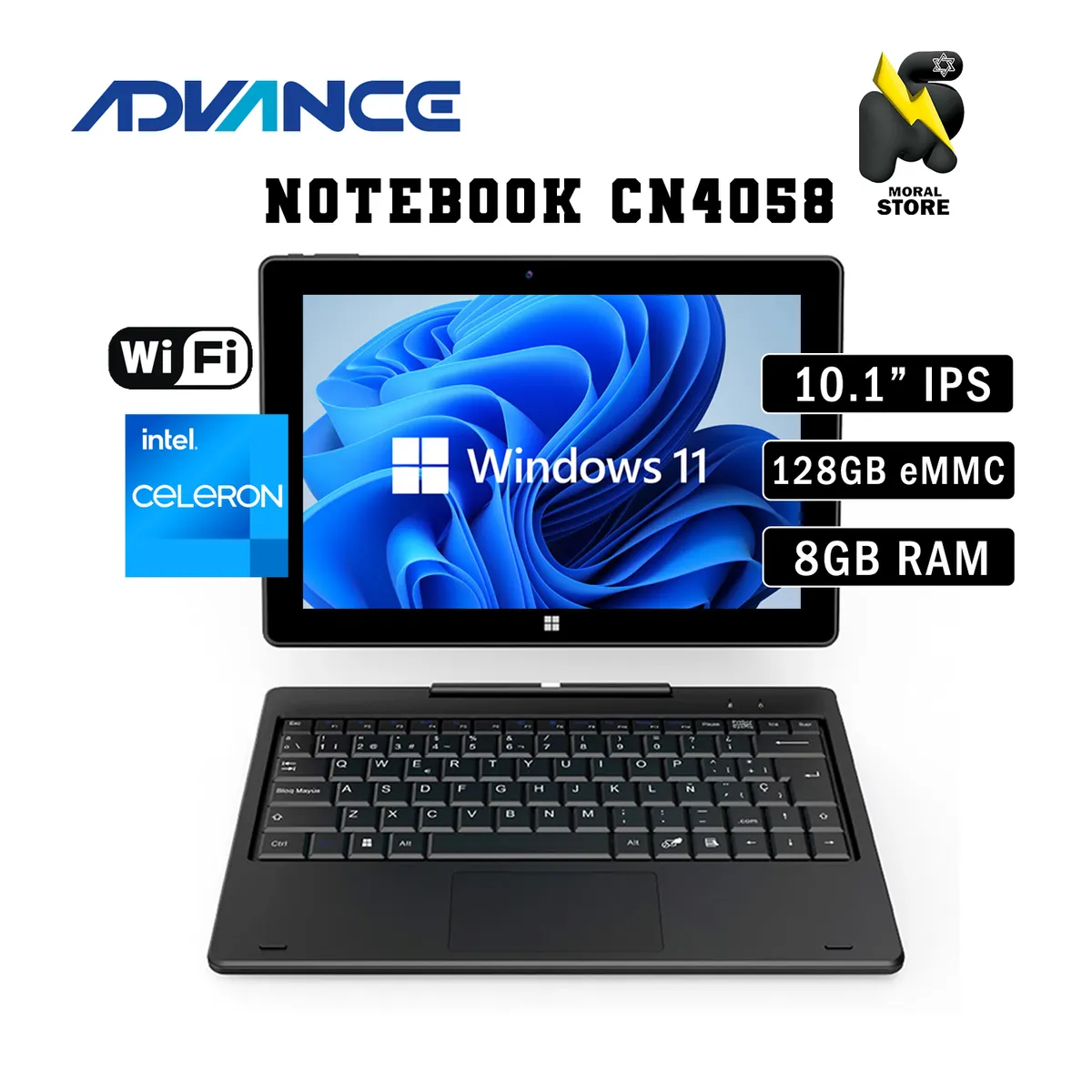 ADVANCE - NOTEBOOK  2 en 1 ADVANCE CN4058 / CELERON  N4020 / 8GB RAM/ 128GB  /10.1"PANTALLA TOUCH