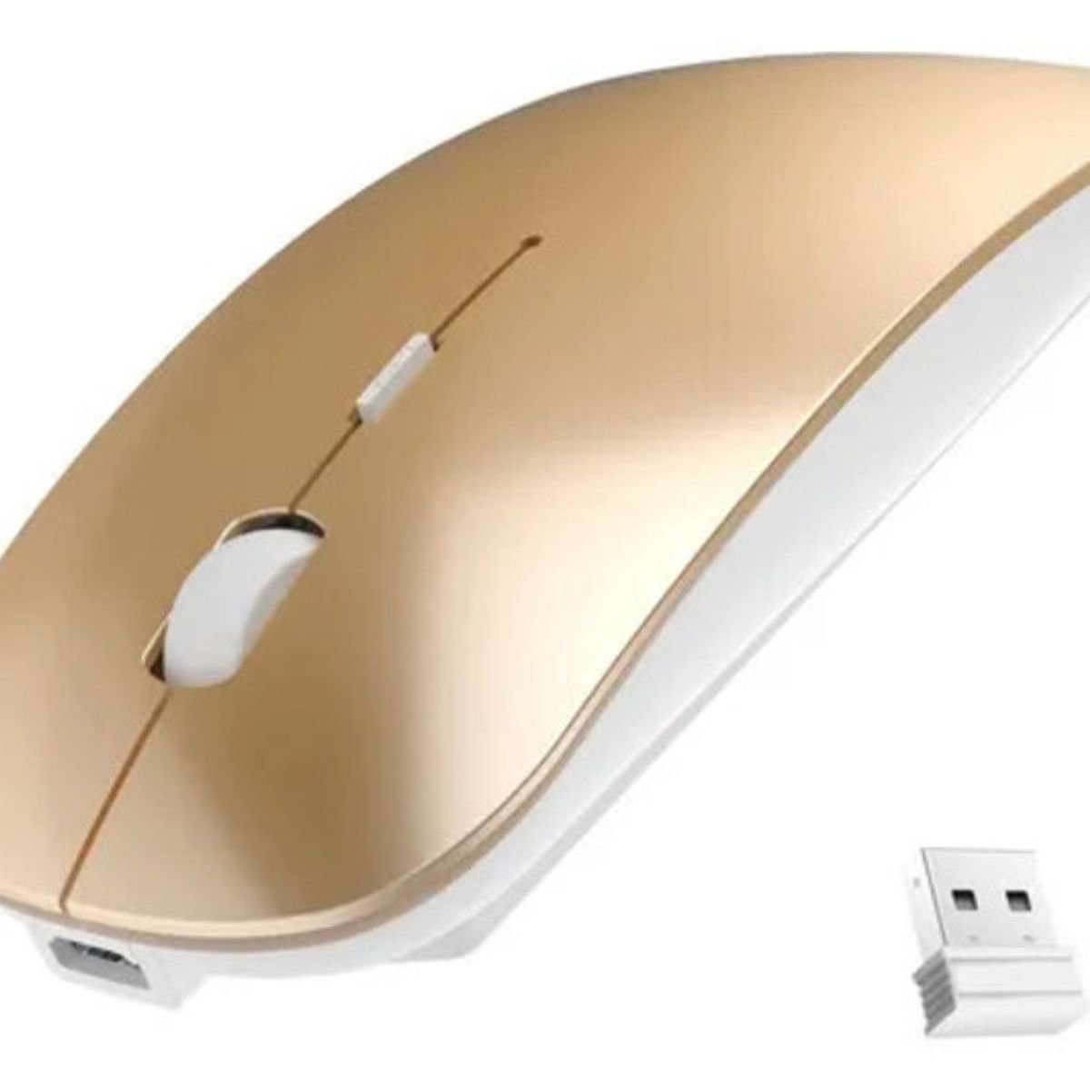 GENERICO - MOUSE INALAMBRICO ULTRA DELGADO RECARGABLE DORADO
