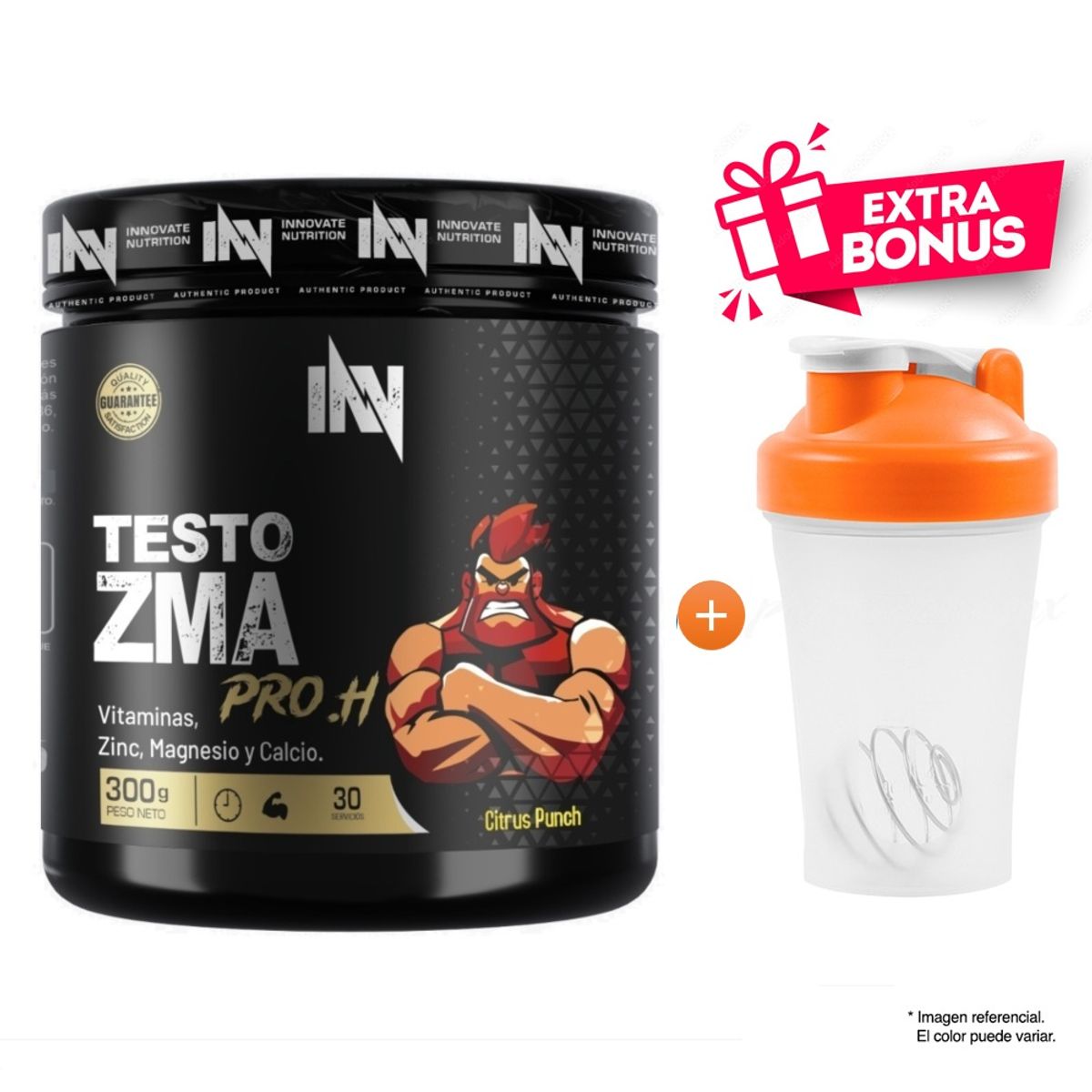 INN INNOVATE NUTRITION - MULTIVITAMÍNICO ZMA PRO.H ONE DE 300 G. INN MÁS SHAKER