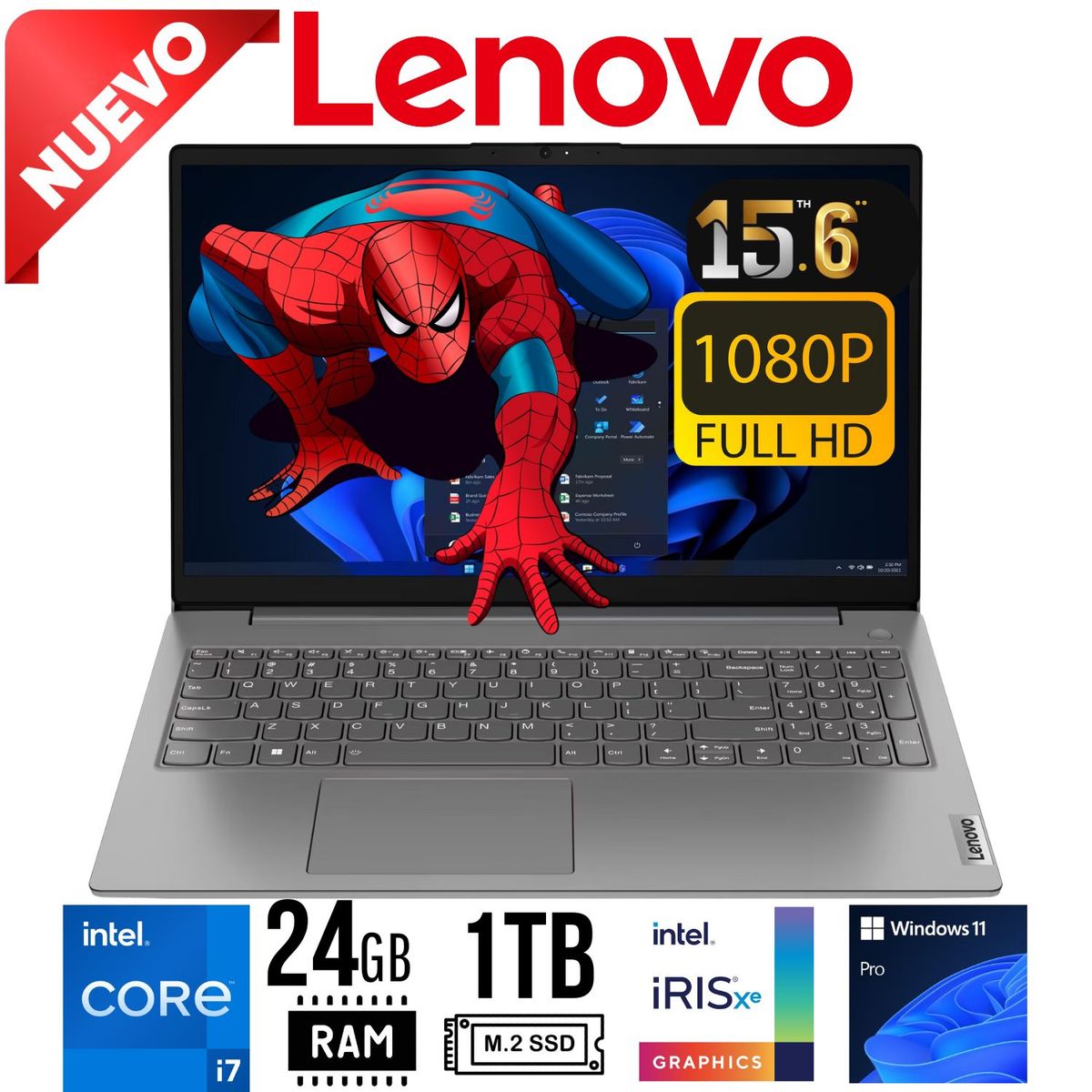 LENOVO - Laptop LENOVO V15 G4 IRU 156´ FHD Core I7-1355U RAM 24GB SSD 1TB W11 PRO