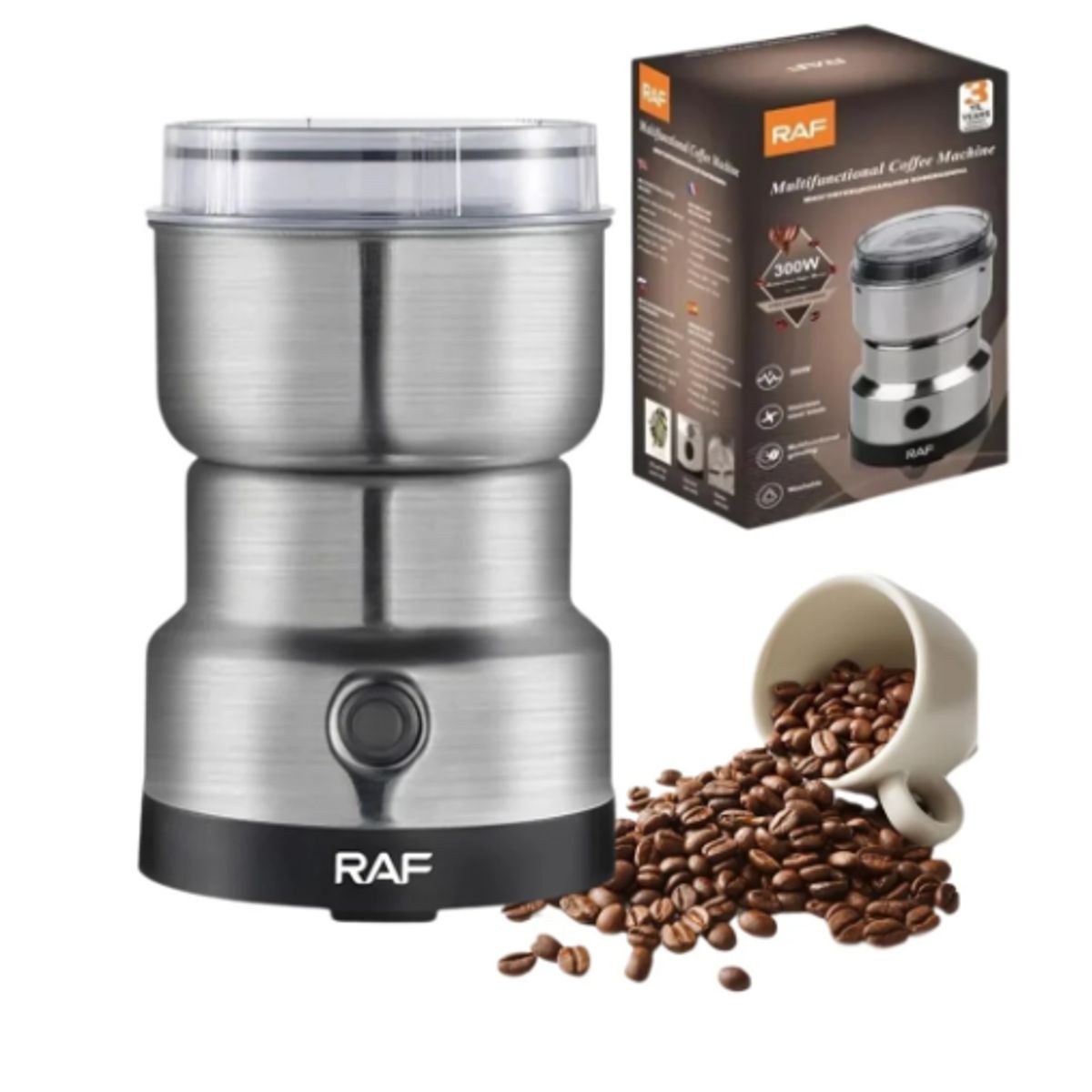 GENERICO - MOLINILLO ELÉCTRICO GRANOS Y SEMILLA DE 4 CUCHILLAS