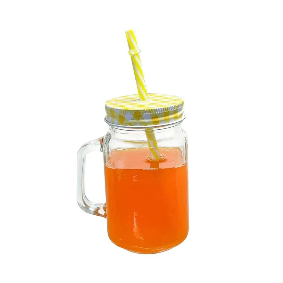 ICHIMATSU - Mason Jar 500 Ml Liso T/Color C/Cañita X6.