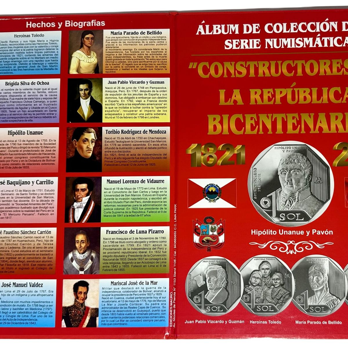 PERU - Colección Monedas Serie Constructores de la República