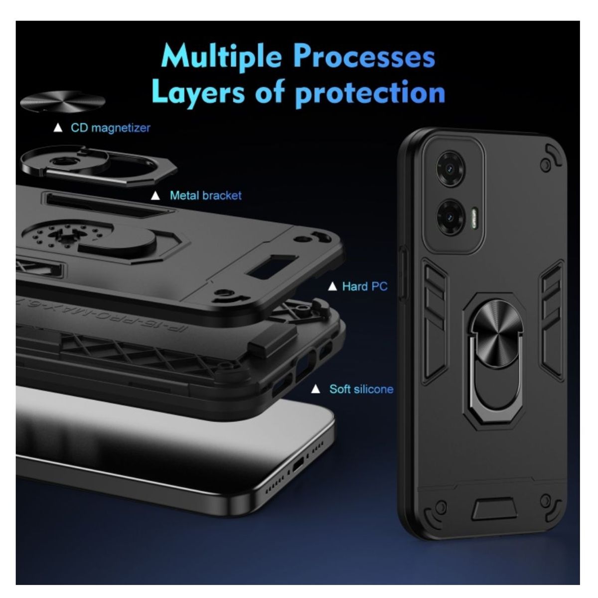 CASE - CASE ARMADURA PARA MOTOROLA G35 - NEGRO
