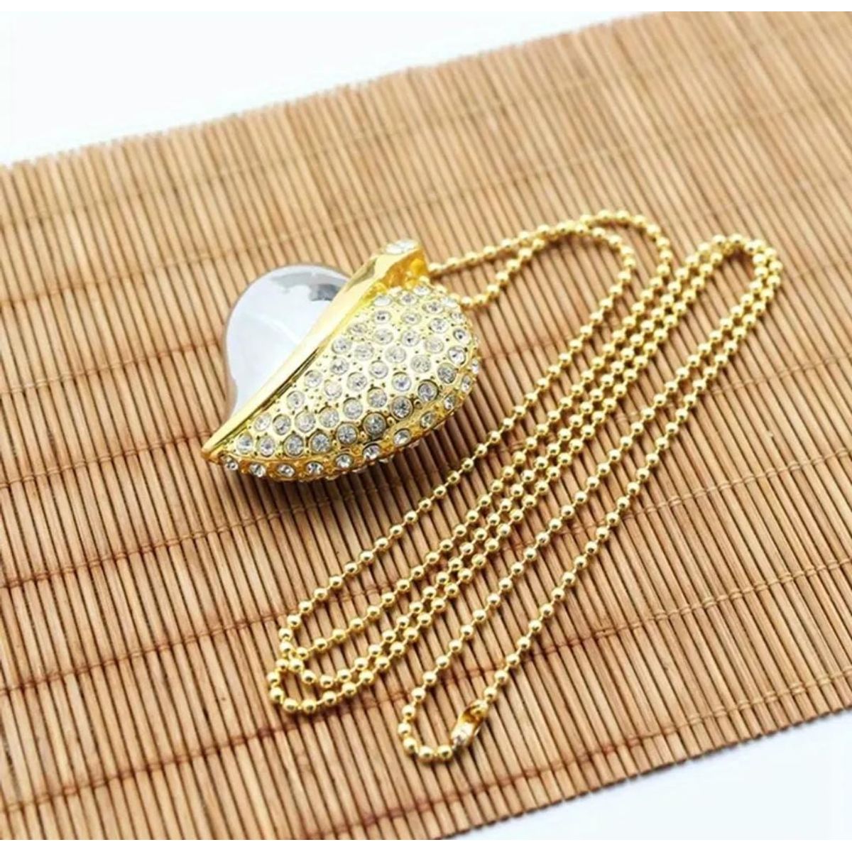 GENERICO - Memoria USB 128GB Dorado con Cristales