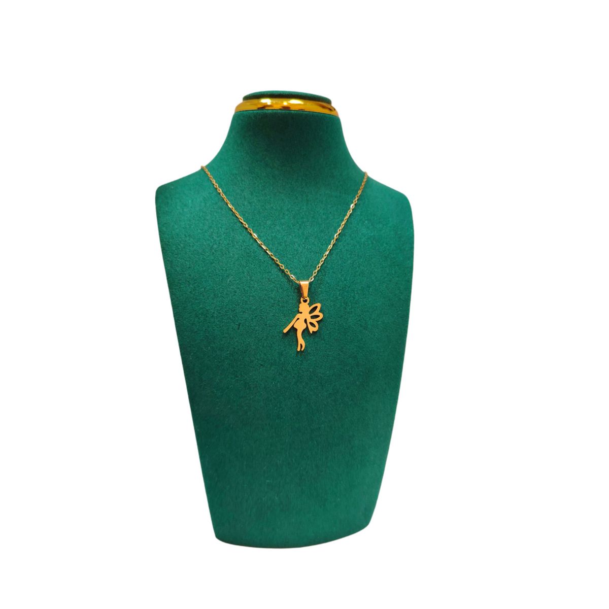 GENERICO - Pack Acero Collar con dije y Aretes - Hada Dorada