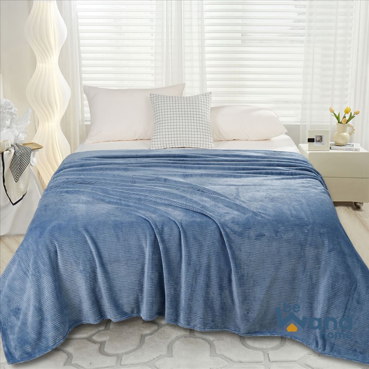 CASATEX - Manta Antialérgica Delgada Piel de Angel PREMIUM 2PLAZAS CELESTE