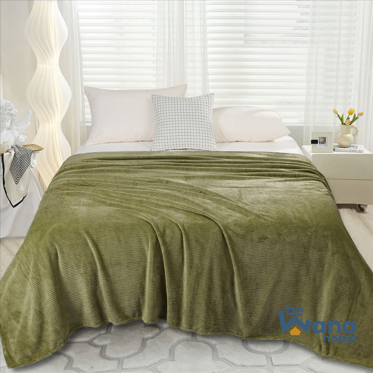 CASATEX - Manta Antialérgica Delgada Piel de Angel PREMIUM 2PLAZAS VERDE