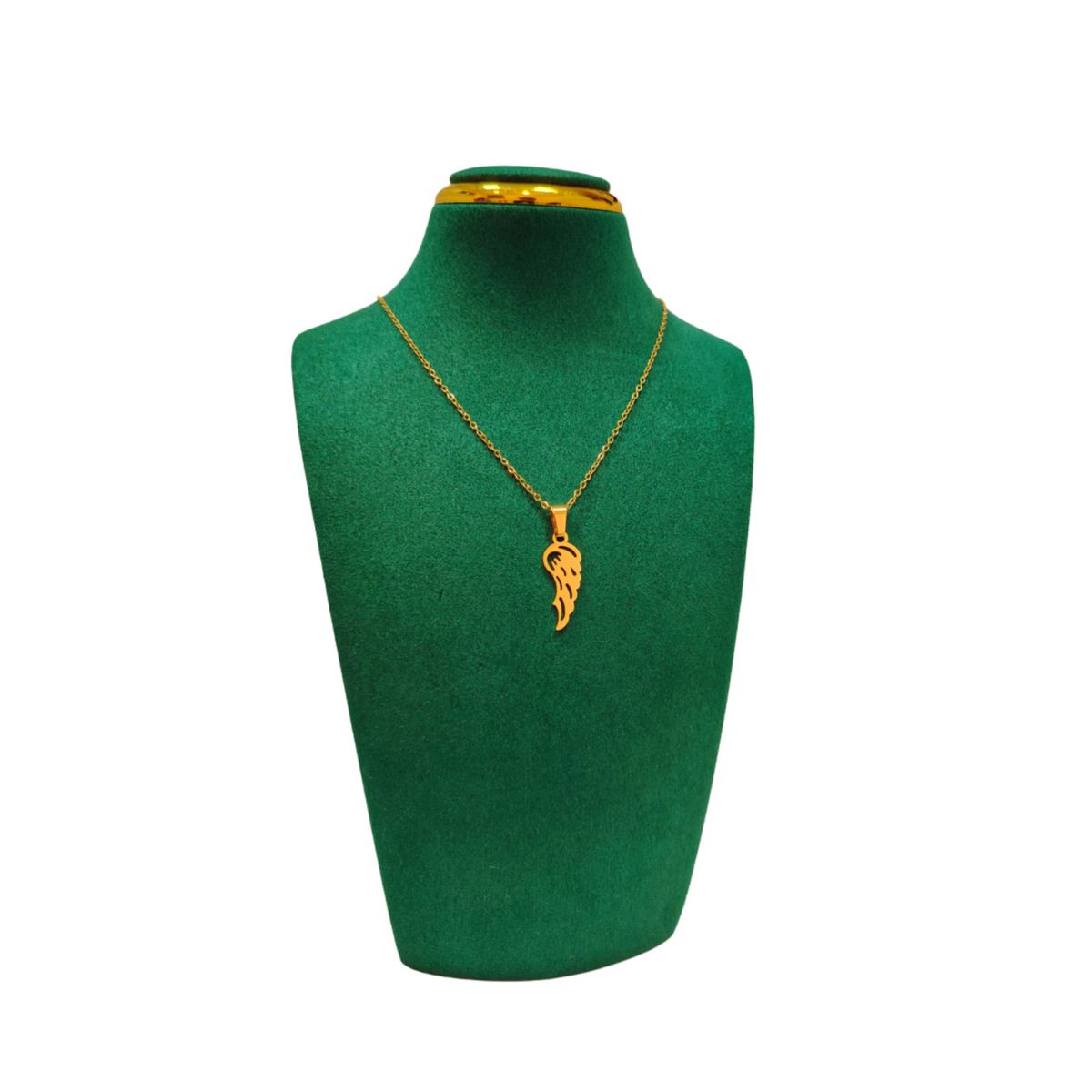 GENERICO - Pack Acero Collar con dije y Aretes - Alitas Mod II Dorado